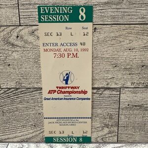 Thriftway ATP Tennis Championship 1992 Ticket Stub Pete Sampras Champ Cinci - 12